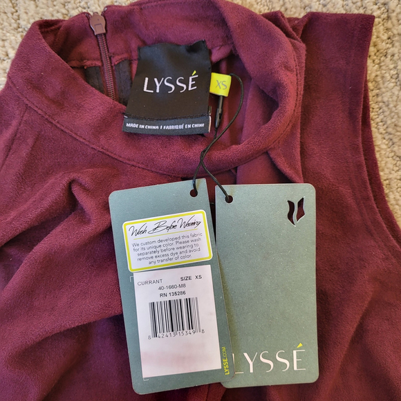 Lysse Burgundy Sleeveless Mock Neck Mini Dress Size XSmall New - Picture 5 of 12
